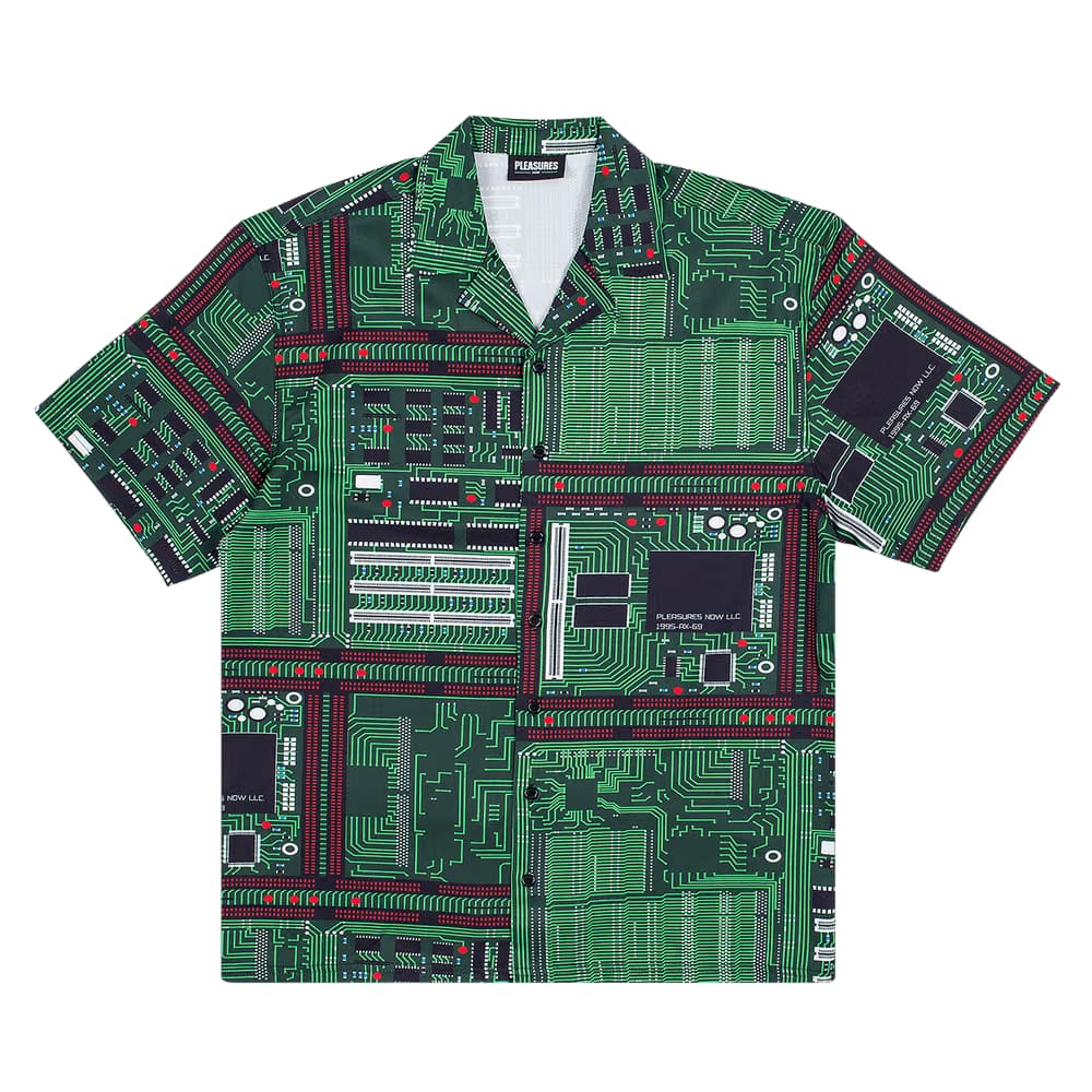 Pleasures Motherboard Rayon Shirt Green