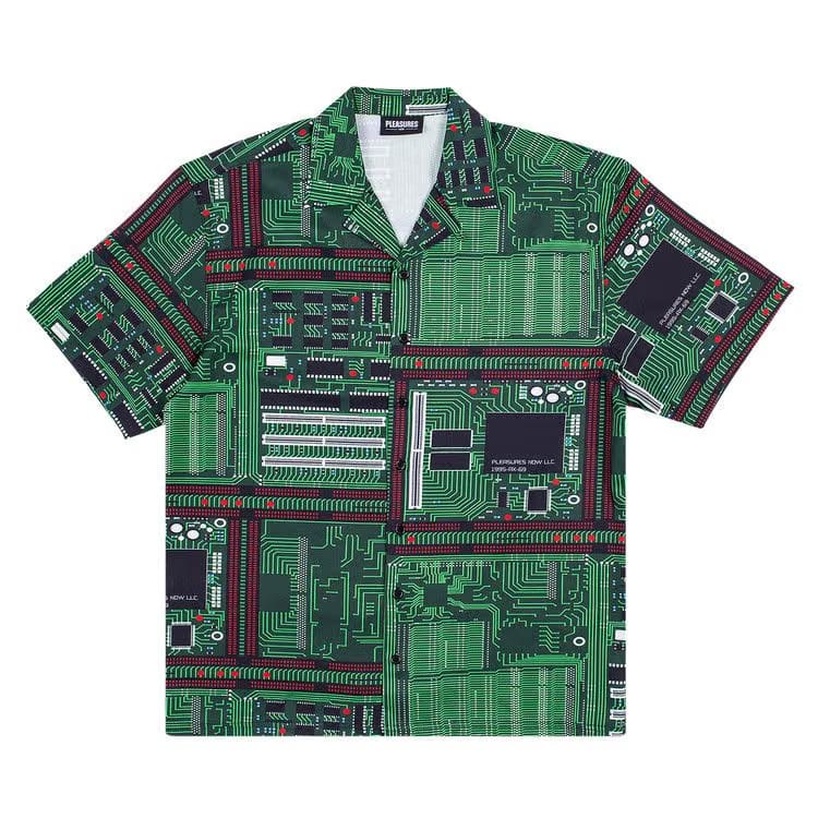 Pleasures Motherboard Rayon Shirt Green