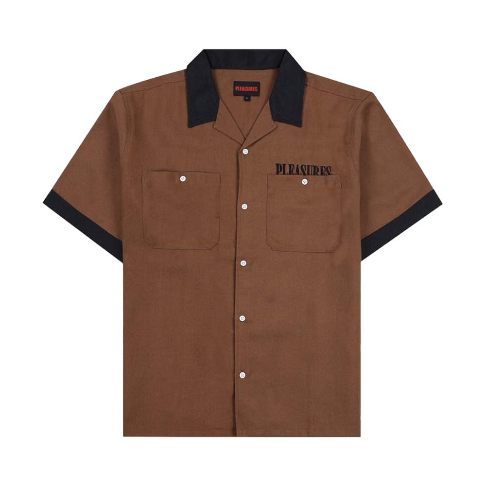 Pleasures Daisy Bowling Button Down Brown