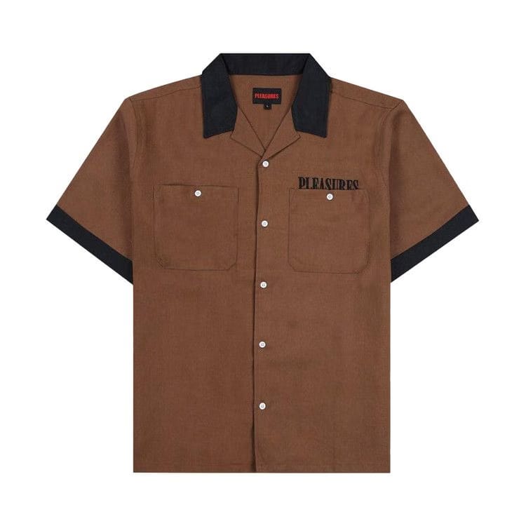 Pleasures Daisy Bowling Button Down Brown