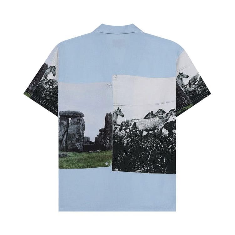 Pleasures Stone Horse Button Down Shirt Blue