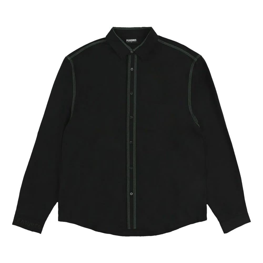 Pleasures Life Button Down Shirt Black