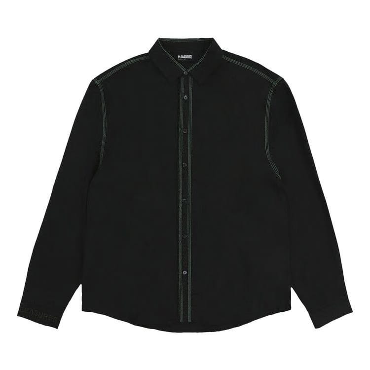 Pleasures Life Button Down Shirt Black