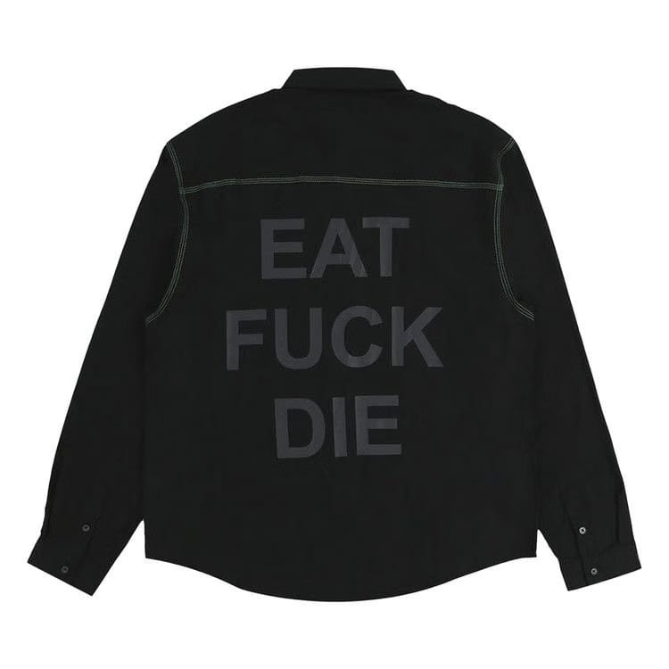 Pleasures Life Button Down Shirt Black