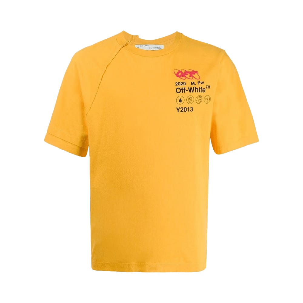 Off-White Industrial Y013 Shorts-Sleeve Recon T-Shirt Yellow/Black