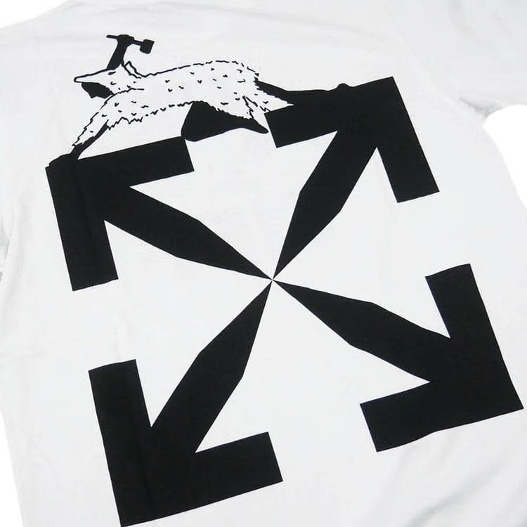 Off-White World Caterpillar Shorts-Sleeve Slim T-Shirt White/Black
