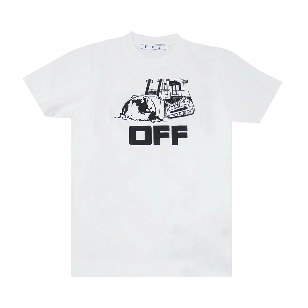 Off-White World Caterpillar Shorts-Sleeve Slim T-Shirt White/Black