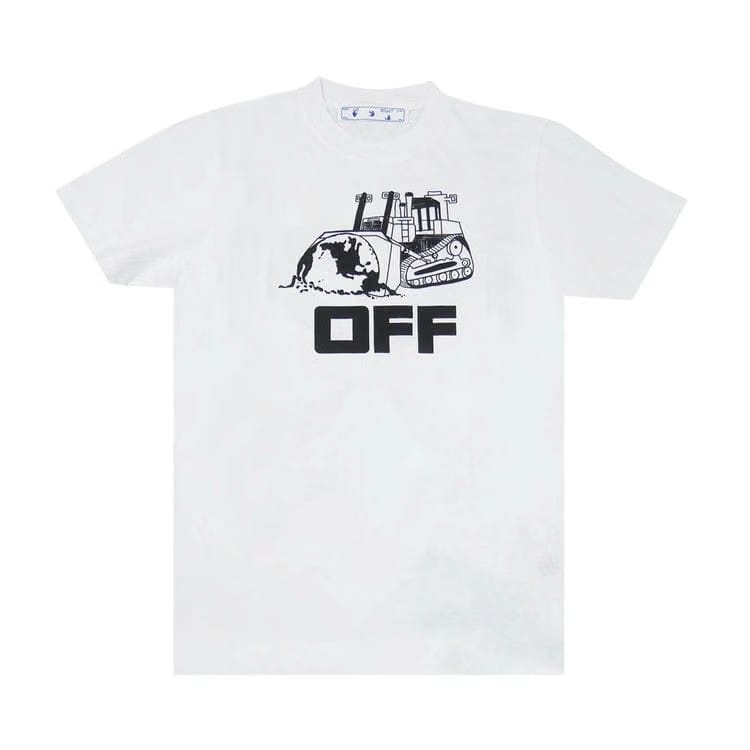 Off-White World Caterpillar Shorts-Sleeve Slim T-Shirt White/Black