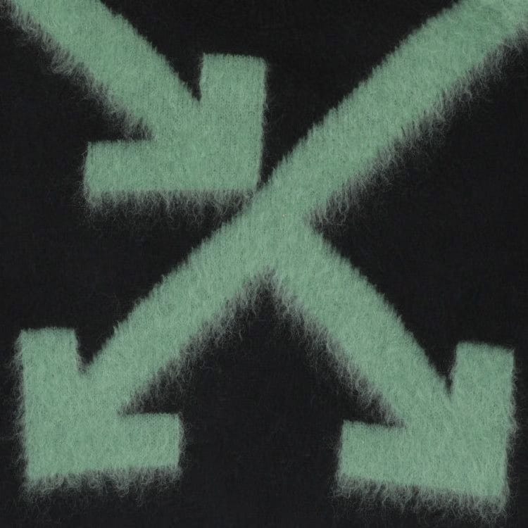 Off-White Fuzzy Arrows Crewneck Black/Hedge Green