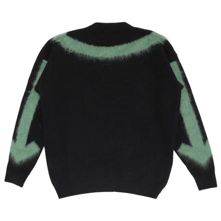 Off-White Fuzzy Arrows Crewneck Black/Hedge Green
