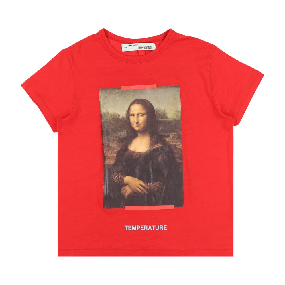 Off-White Temperature Shorts-Sleeve T-Shirt Red