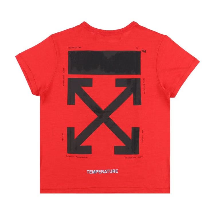 Off-White Temperature Shorts-Sleeve T-Shirt Red