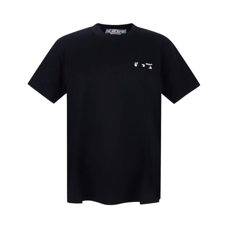 Off-White OW Logo Slim Shorts-Sleeve T-Shirt Black/White