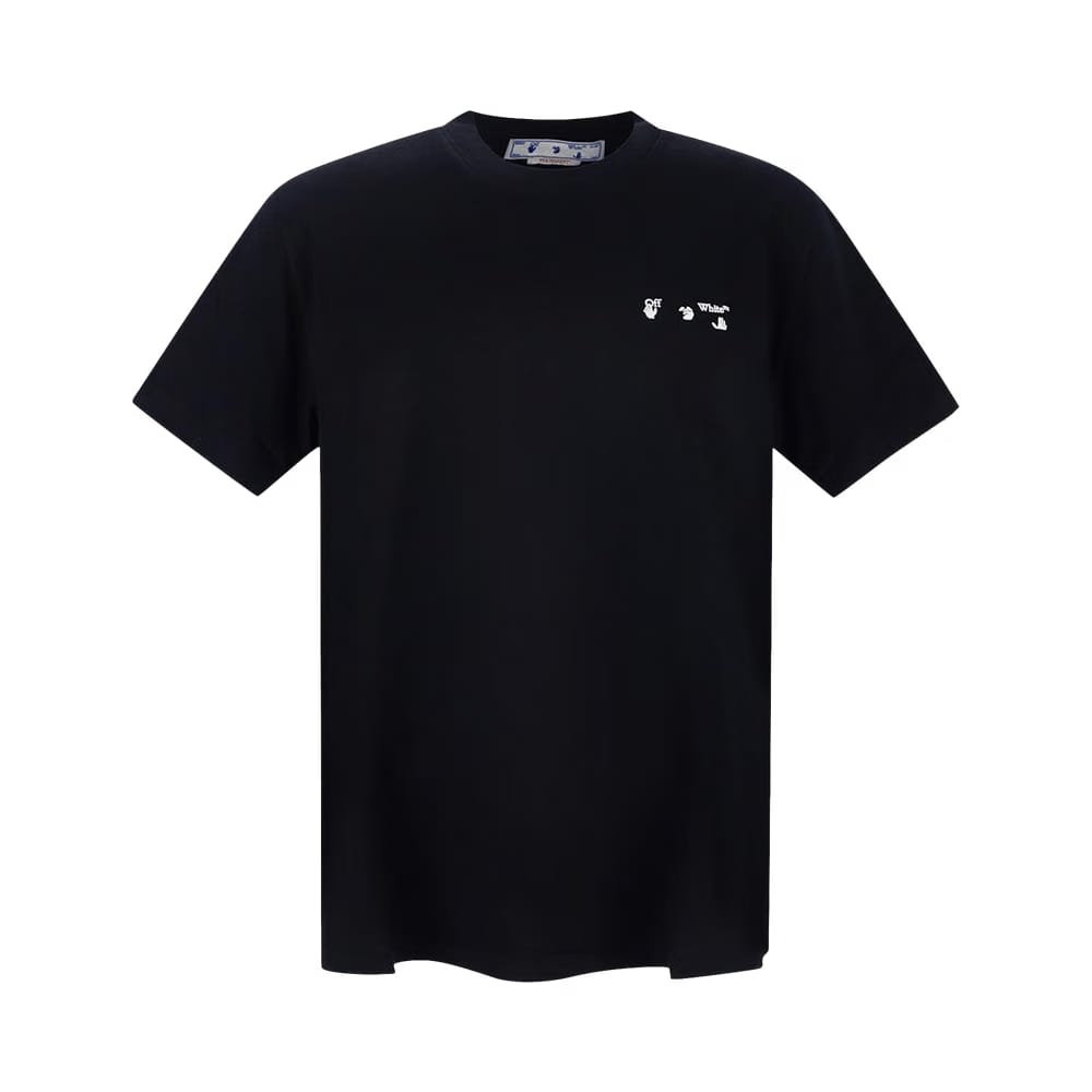 Off-White OW Logo Slim Shorts-Sleeve T-Shirt Black/White