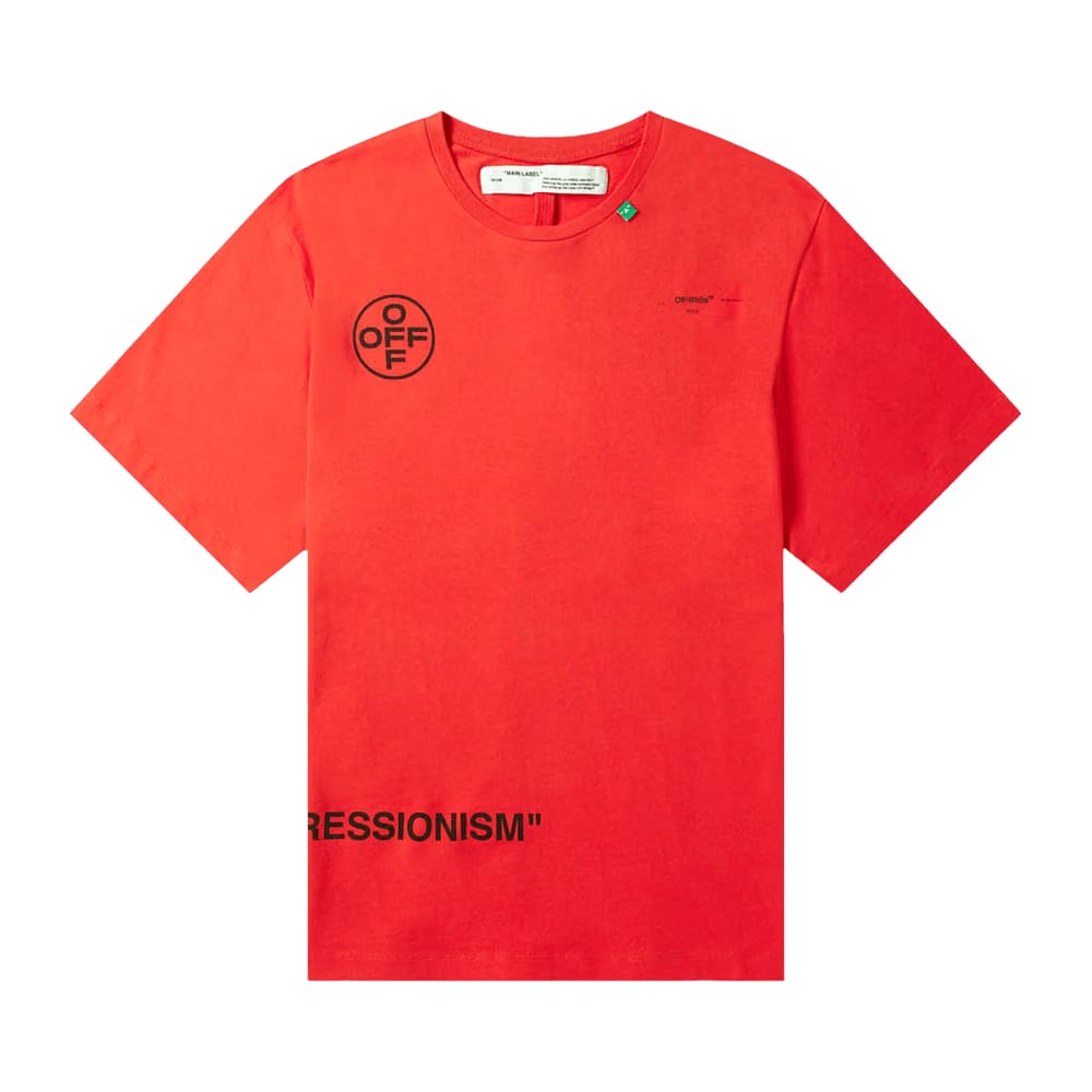 Off-White Impressionism Diagonal Stencil T-Shirt Red
