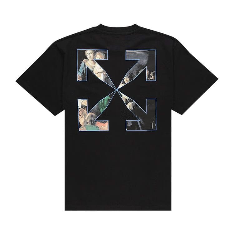 Off-White Caravaggio Painting Shorts-Sleeve Over T-Shirt Black