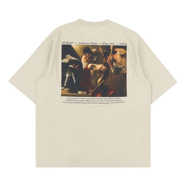 Off-White Caravaggio Crowning Skate T-Shirt Dark Sand