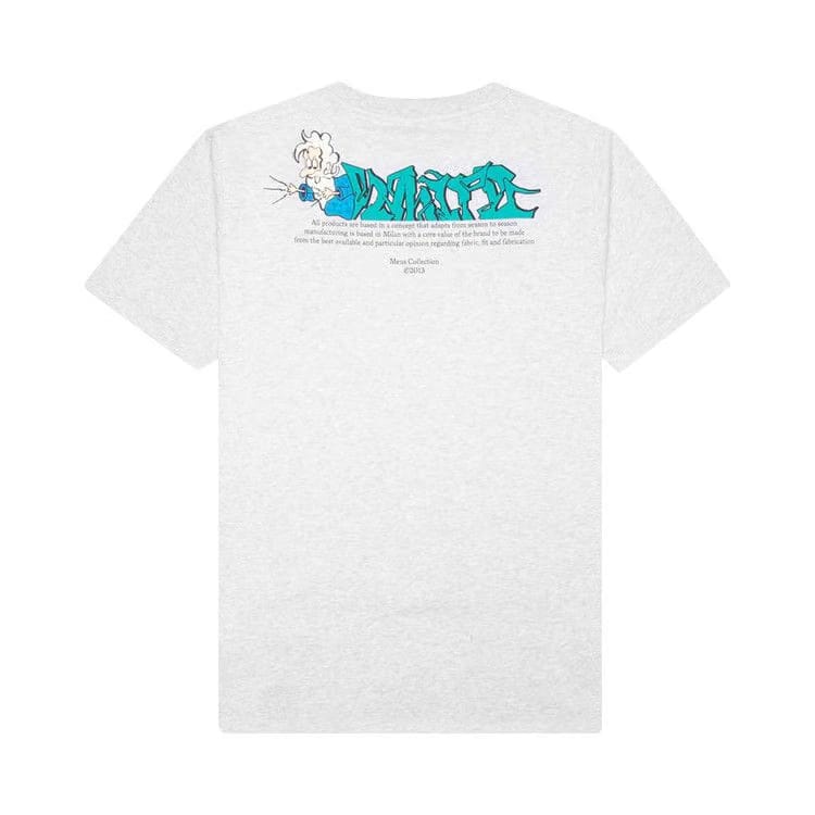 Off-White Off Graffiti Slim Shorts-Sleeve T-Shirt Melange Grey