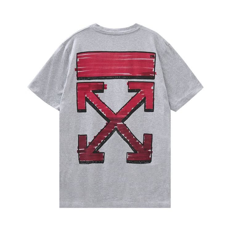 Off-White Marker Slim T-Shirt Grey/Red
