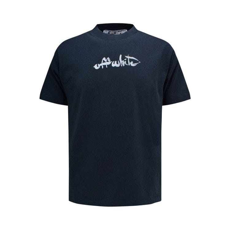 Off-White Paint Arrow Slim Shorts-Sleeve T-Shirt Outerspace/White