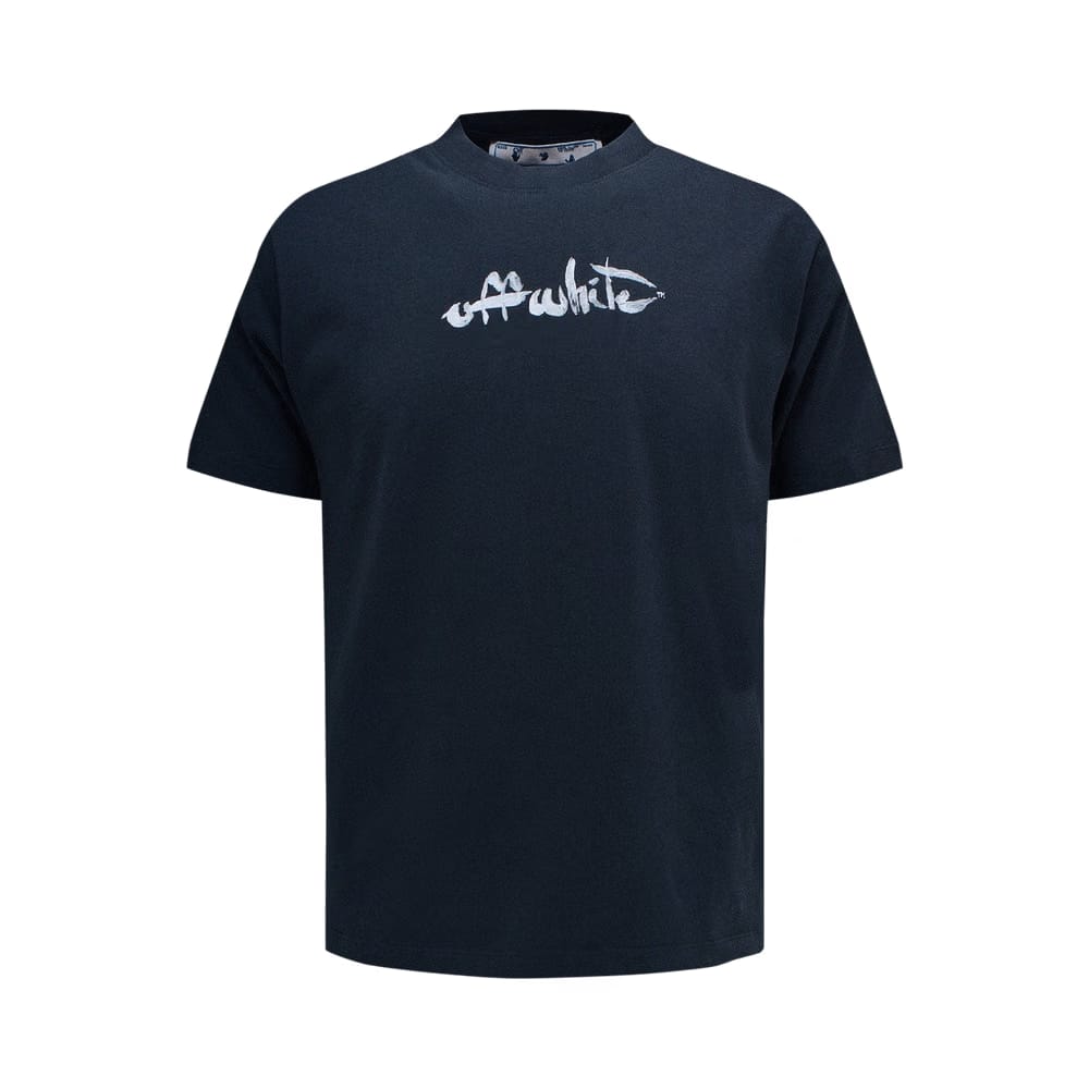 Off-White Paint Arrow Slim Shorts-Sleeve T-Shirt Outerspace/White
