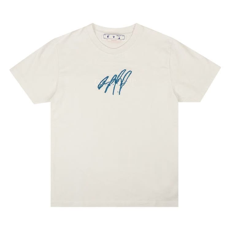 Off-White Bounce Cross Off Slim Shorts-Sleeve T-Shirt White Light