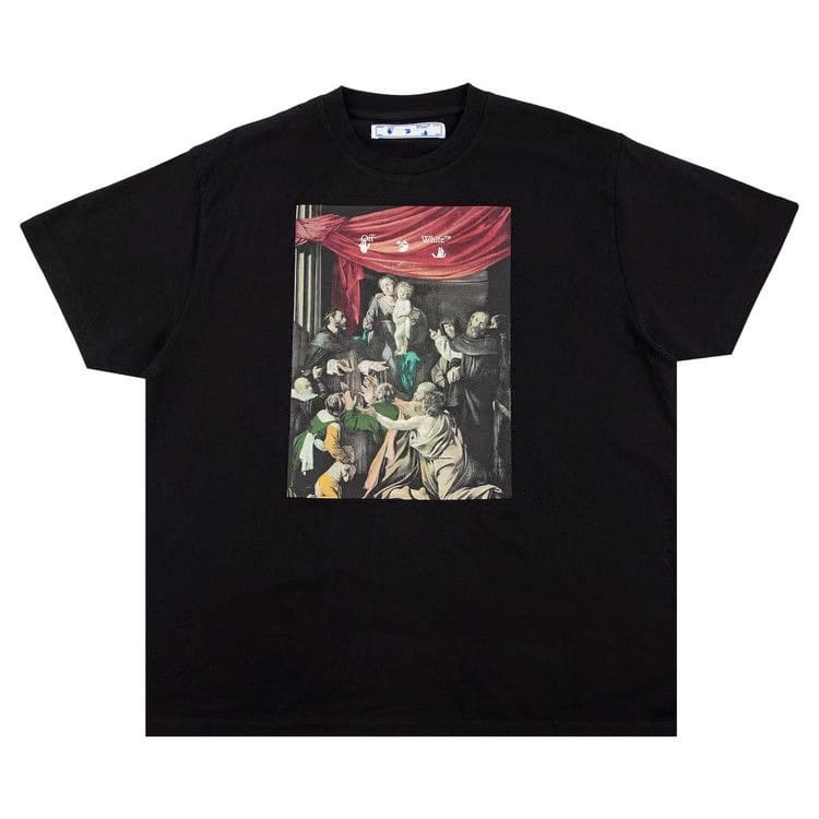 Off-White Caravaggio Painting Arrows Shorts-Sleeve T-Shirt Black