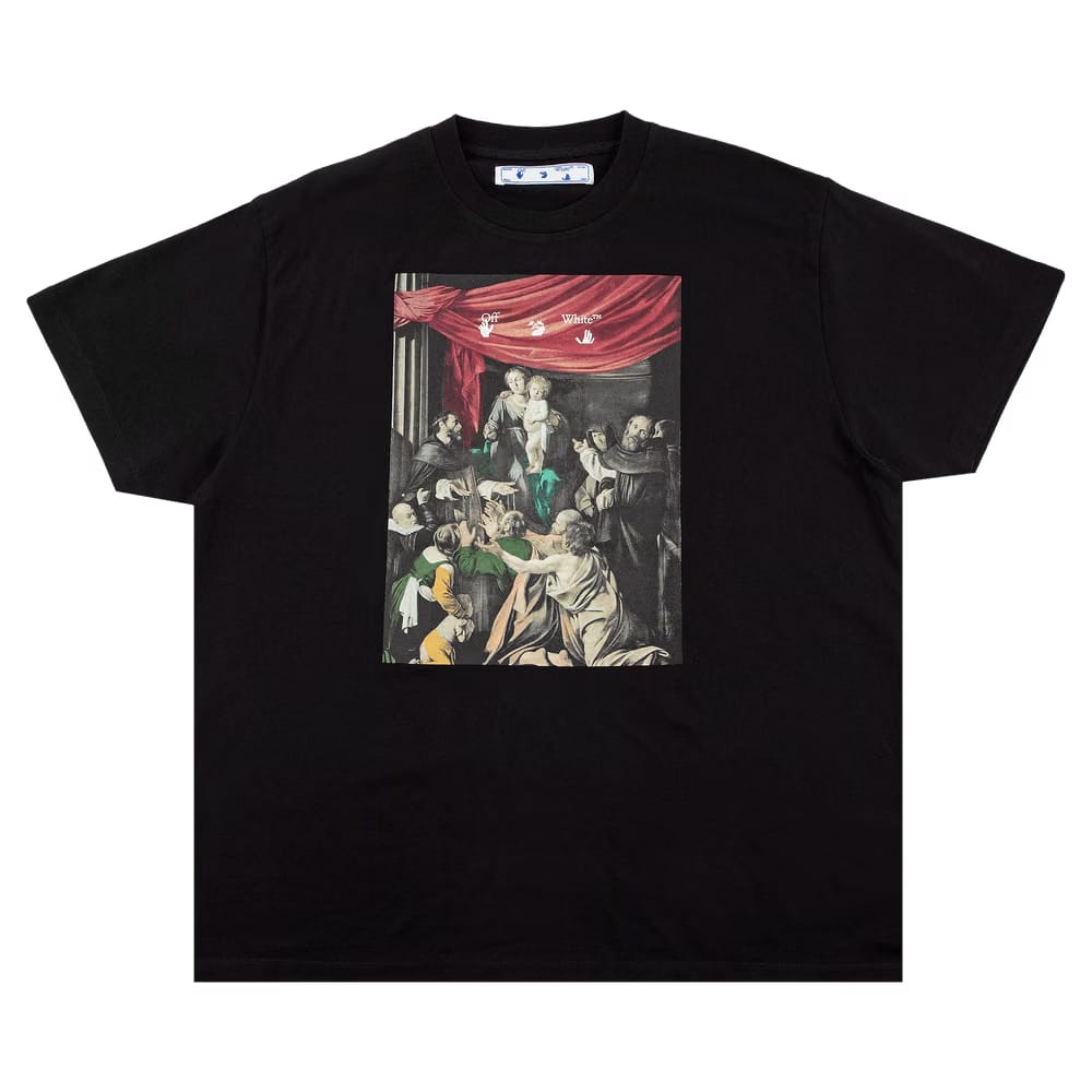 Off-White Caravaggio Painting Arrows Shorts-Sleeve T-Shirt Black