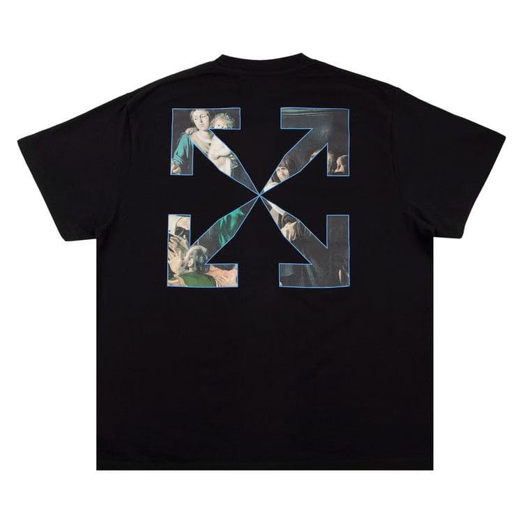 Off-White Caravaggio Painting Arrows Shorts-Sleeve T-Shirt Black
