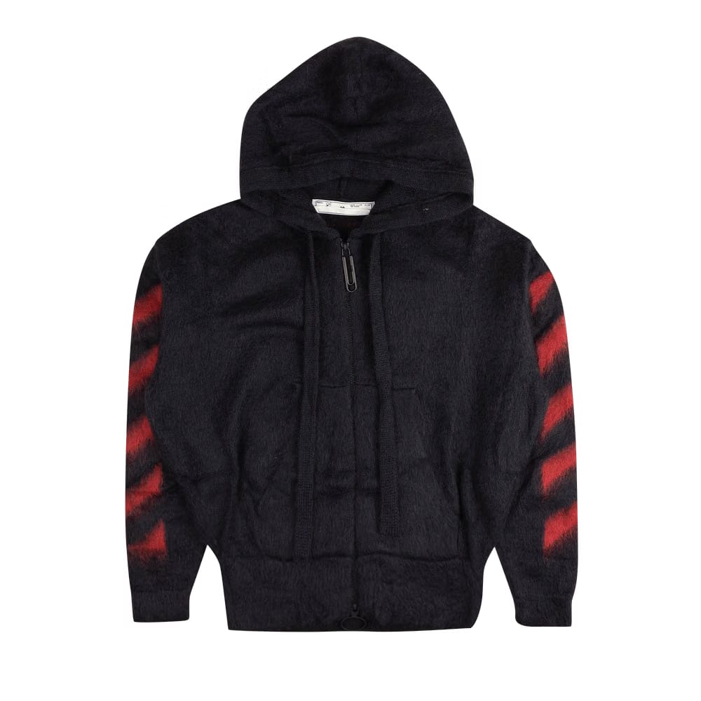 Off-White Brushed Mohair Zipo Hoodie Navy