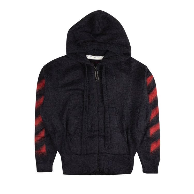 Off-White Brushed Mohair Zipo Hoodie Navy