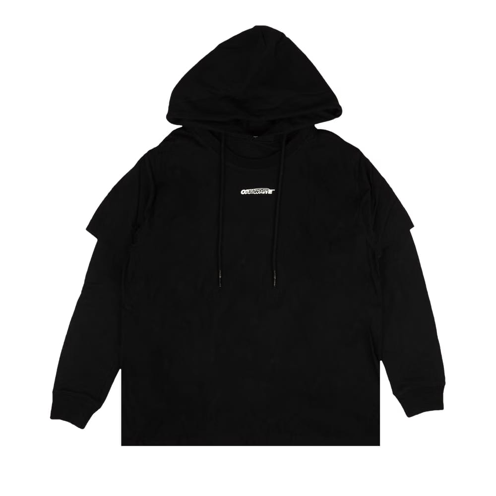 Off-White Barrel Worker Double T-Shirt Hoodie Black/White