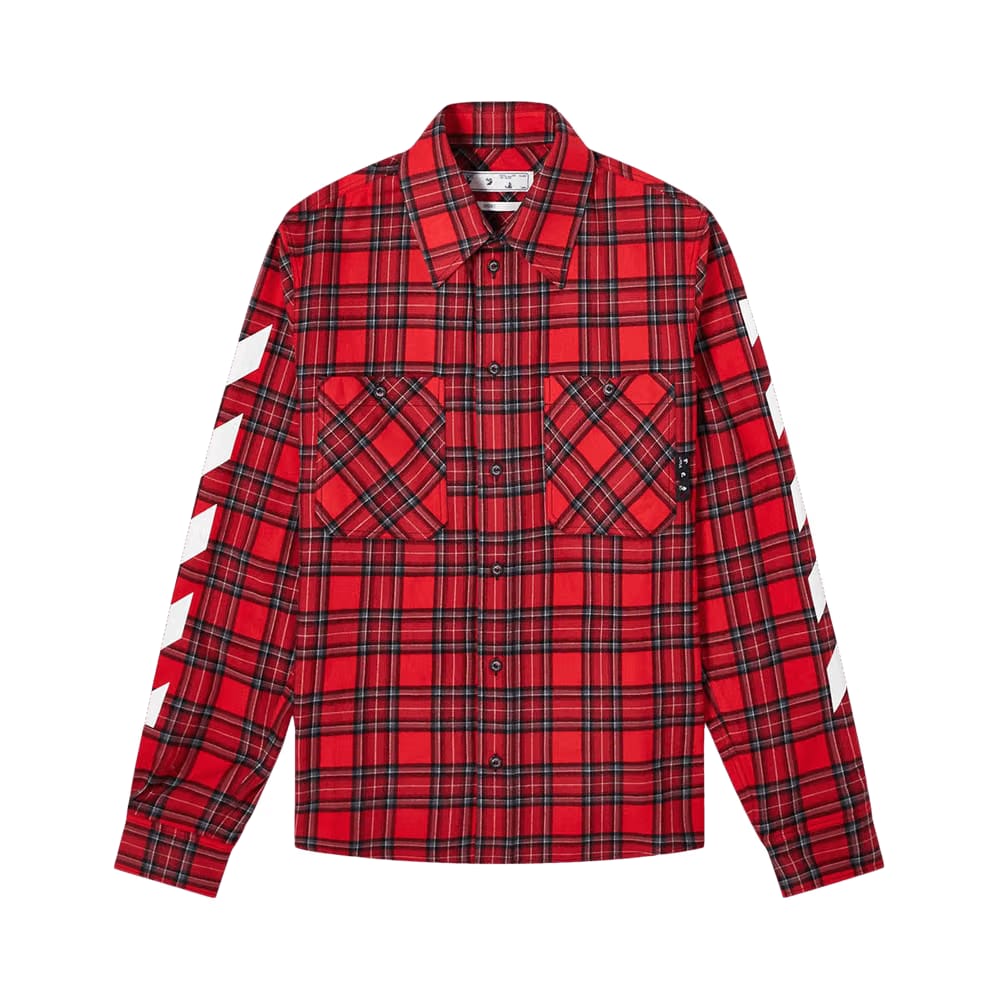 Off-White Diag Flannel Shirt Samba/White