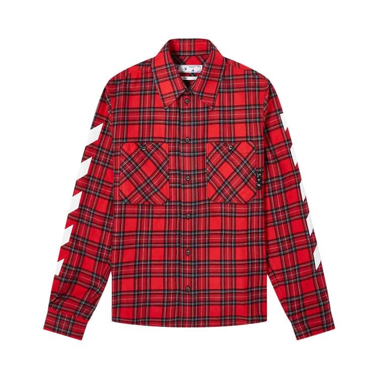 Off-White Diag Flannel Shirt Samba/White