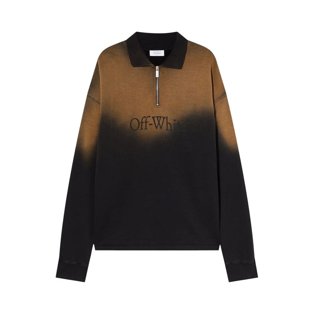 Off-White Laundry Fleece Long-Sleeve Polo Dirty Black/Dirty Brown