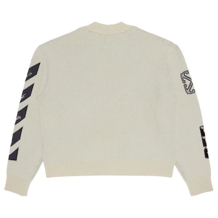 Off-White Varsity Knit Cardigan Cream/Black