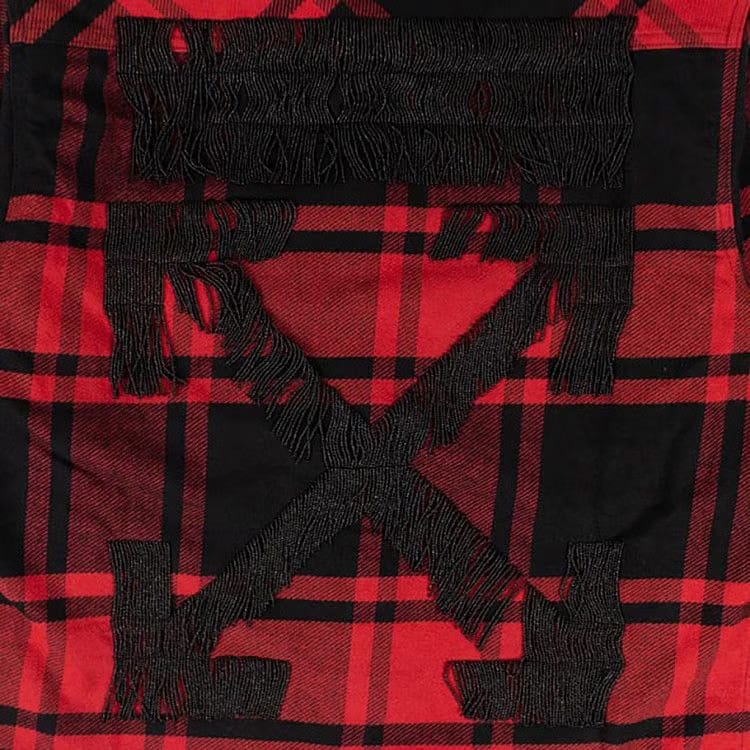 Off-White Luxury Check Button Down Shirt Red