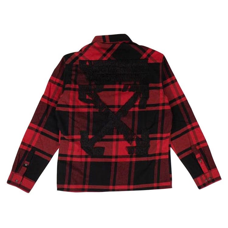 Off-White Luxury Check Button Down Shirt Red