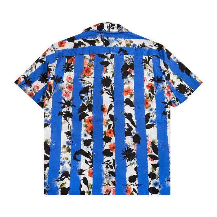 Off-White Striped Flower Holiday Shirt Multicolor