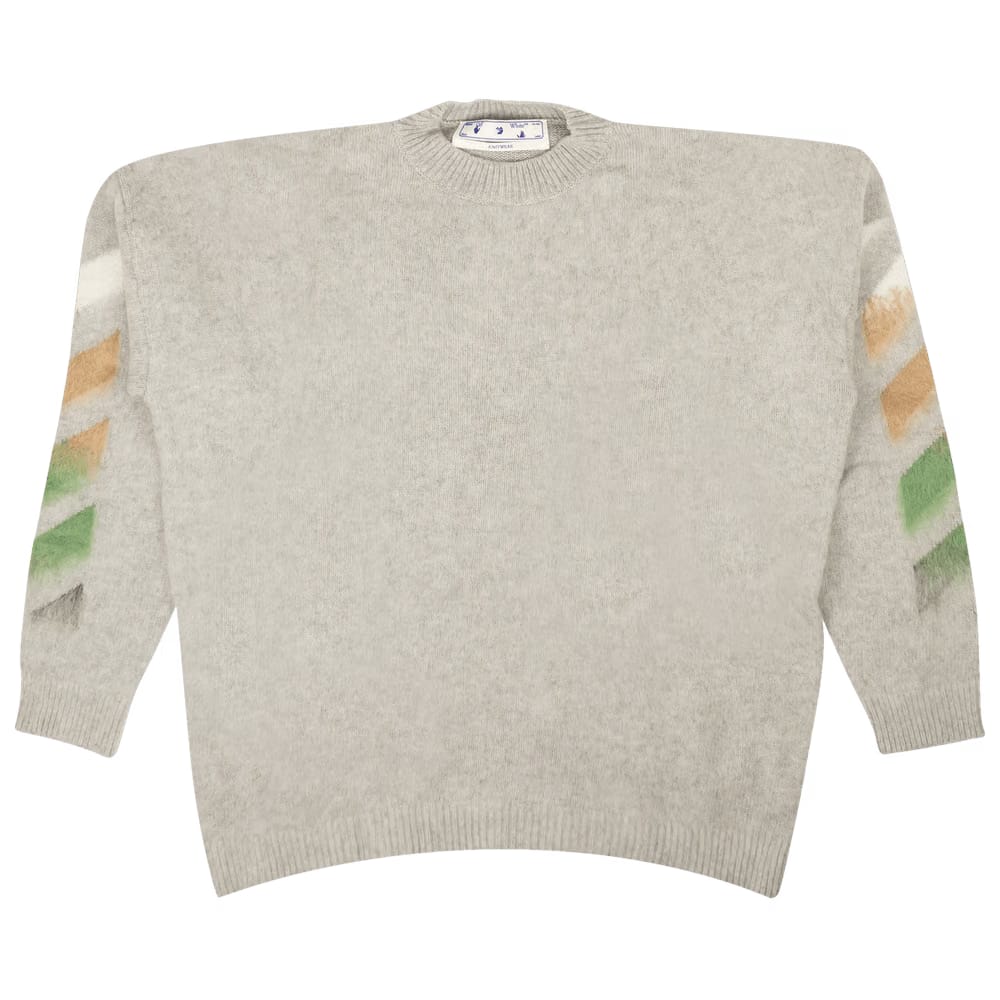Off-White Diag Brushed Sweater Grey