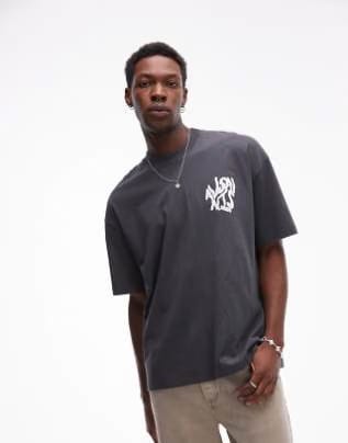 All Saints Orlando back Print T-Shirt in Jackson Blue