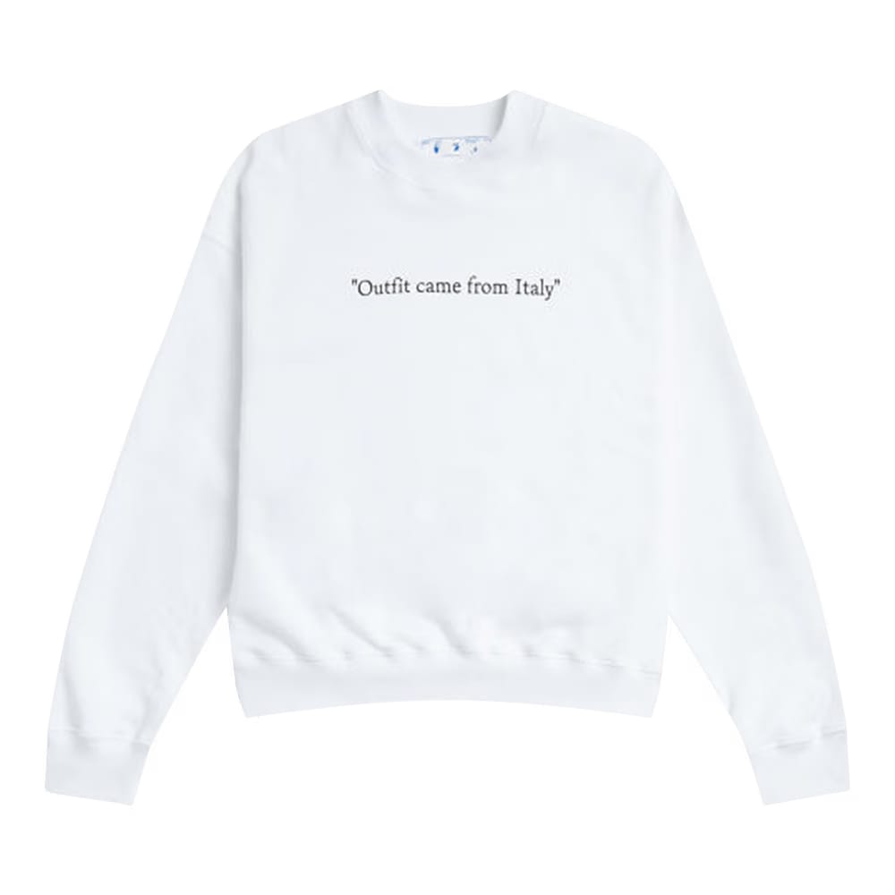 Off-White Quote Motif Crewneck Sweatshirt White