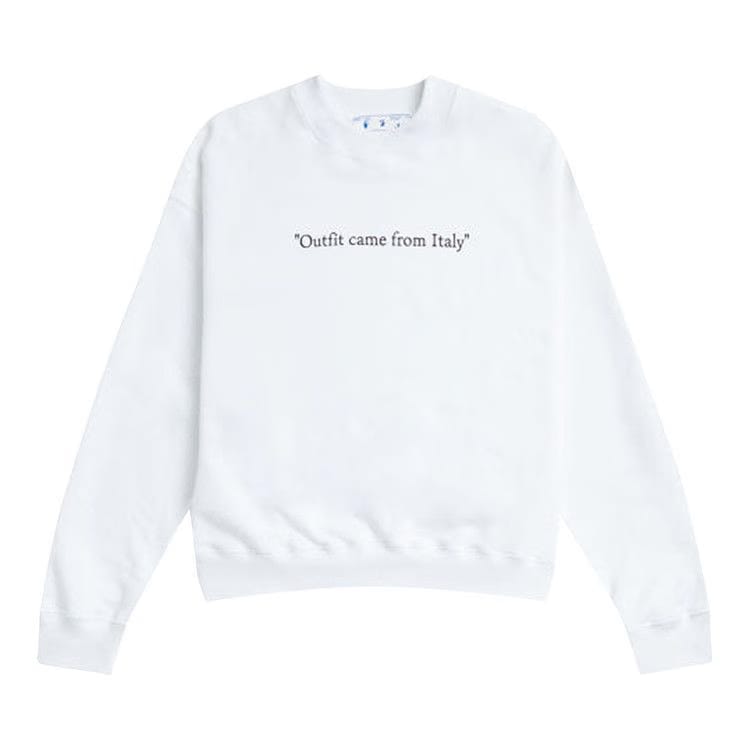 Off-White Quote Motif Crewneck Sweatshirt White