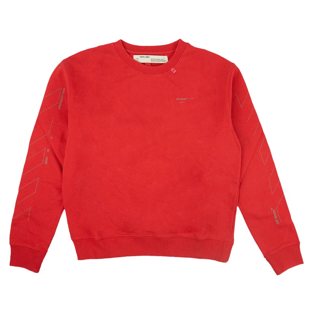 Off-White Diagonal Print Sweatshirt Red