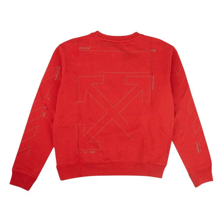 Off-White Diagonal Print Sweatshirt Red