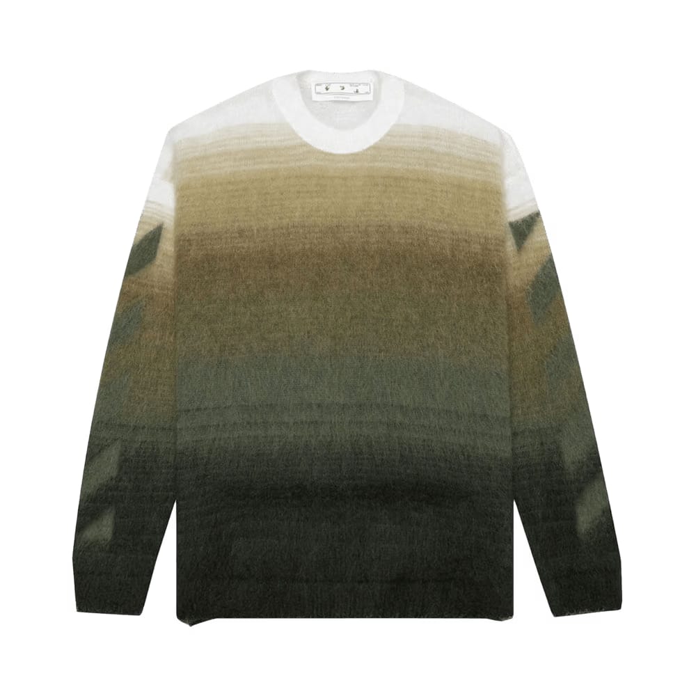 Off-White Diag Brushed Knit Crewneck Green/Green