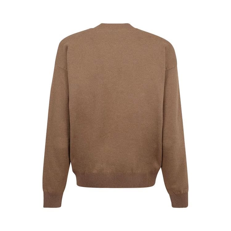 Off-White Stretch Cotton Crewneck Camel