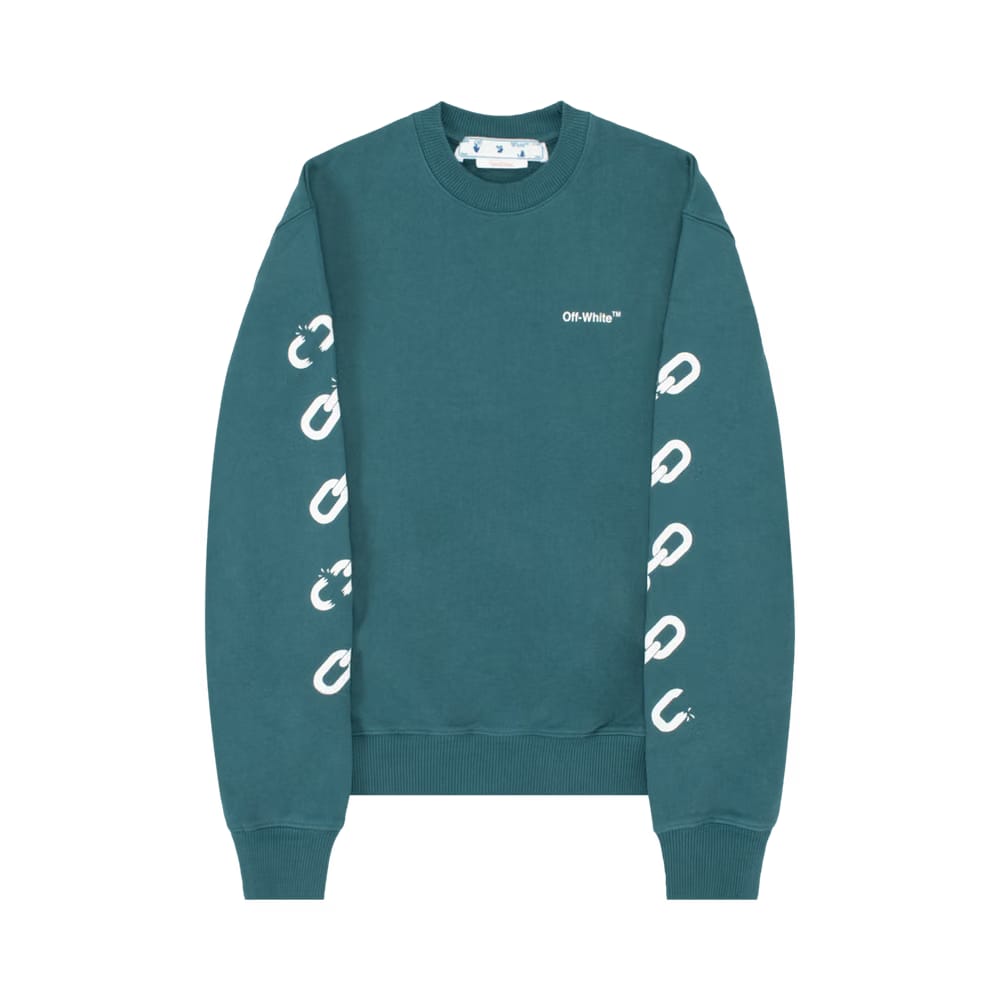 Off-White Chain Arrow Slim Crewneck Duck Green/White