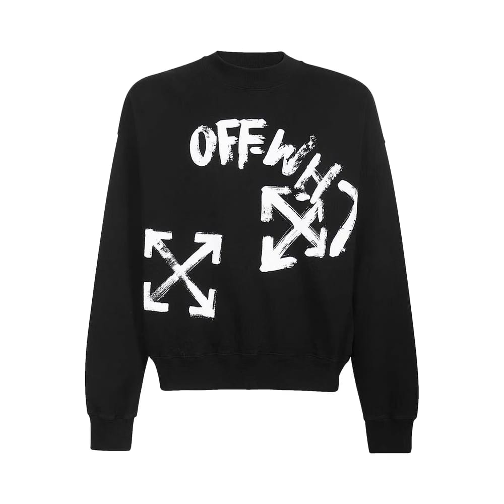 Off-White Paint Script Skate Crewneck Black/White