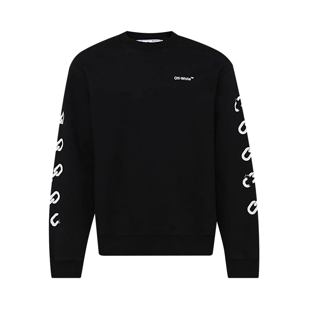 Off-White Chain Linked Arrow Printed Sweatshirt Black/White